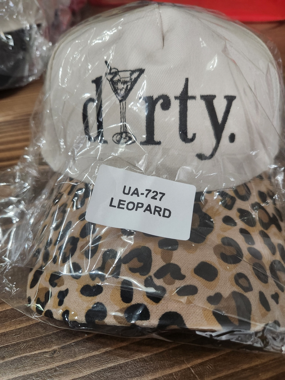 Zenana Leopard Print Cap - "Dirty Martini" Logo - Tan and Black